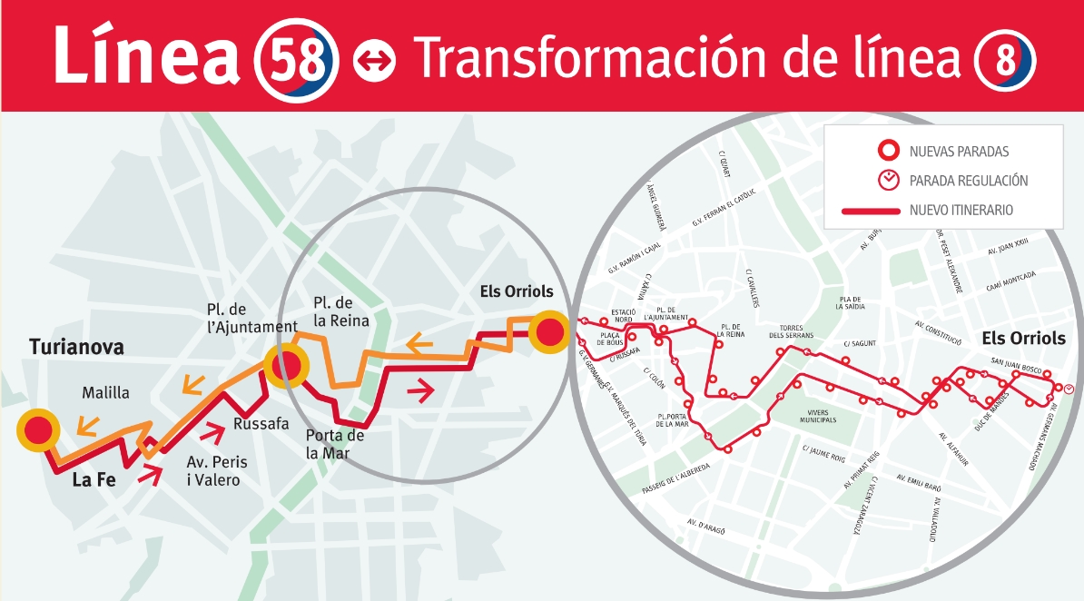 EMT de València rediseña líneas 8, 10 y 11 y lanza 50, 51 y 58 en noviembre